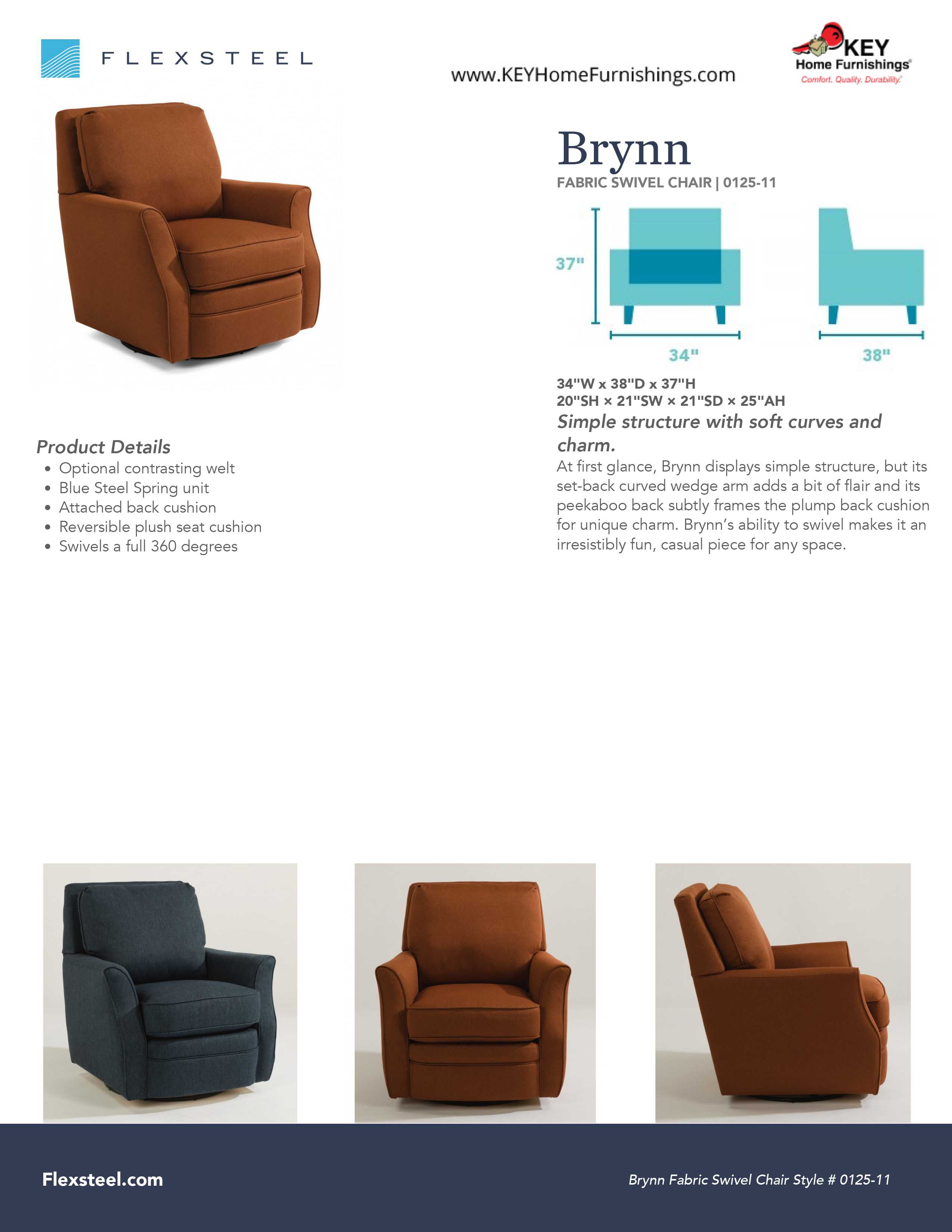 Flexsteel Furniture 0125-11 details and dimensions