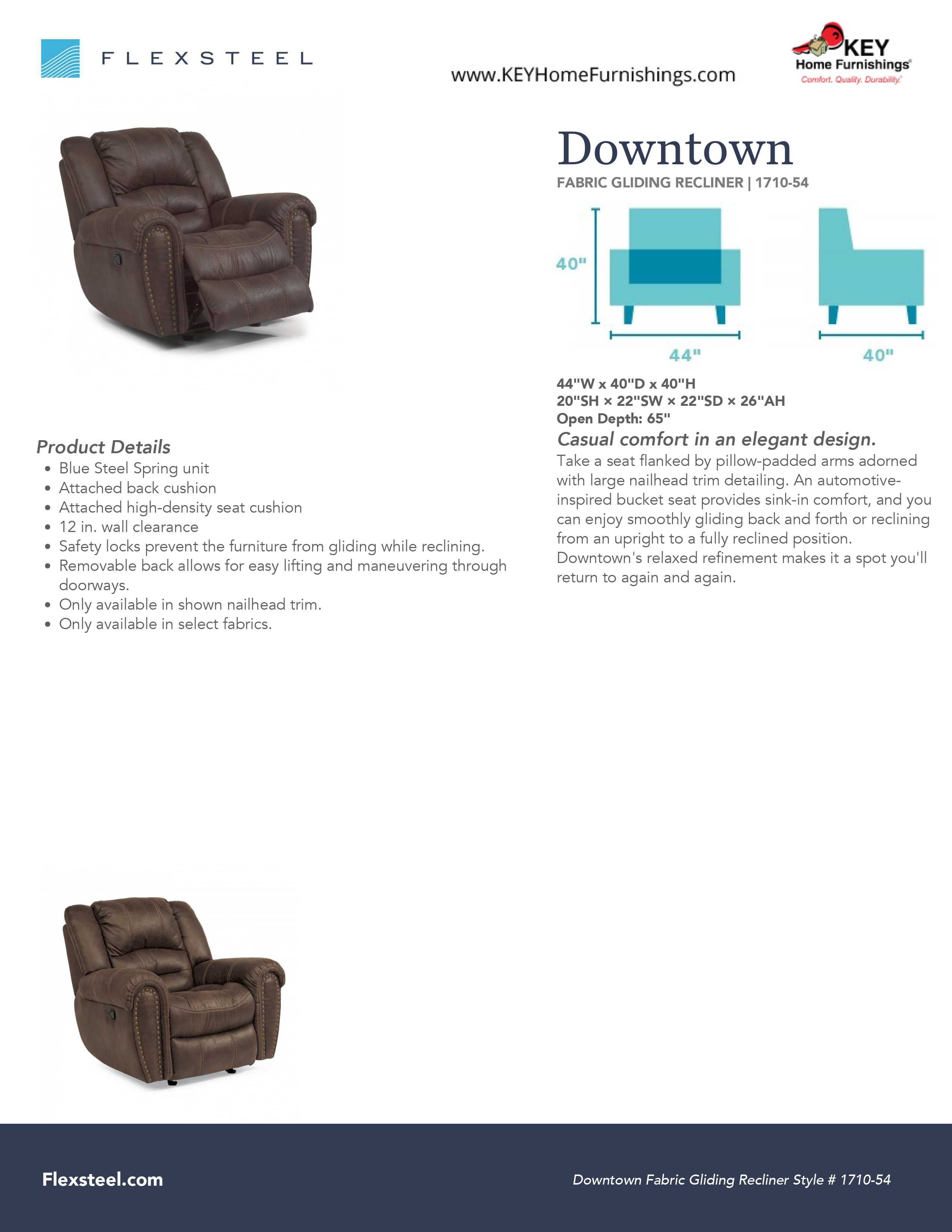 Flexsteel Furniture 1710-54 details and dimensions