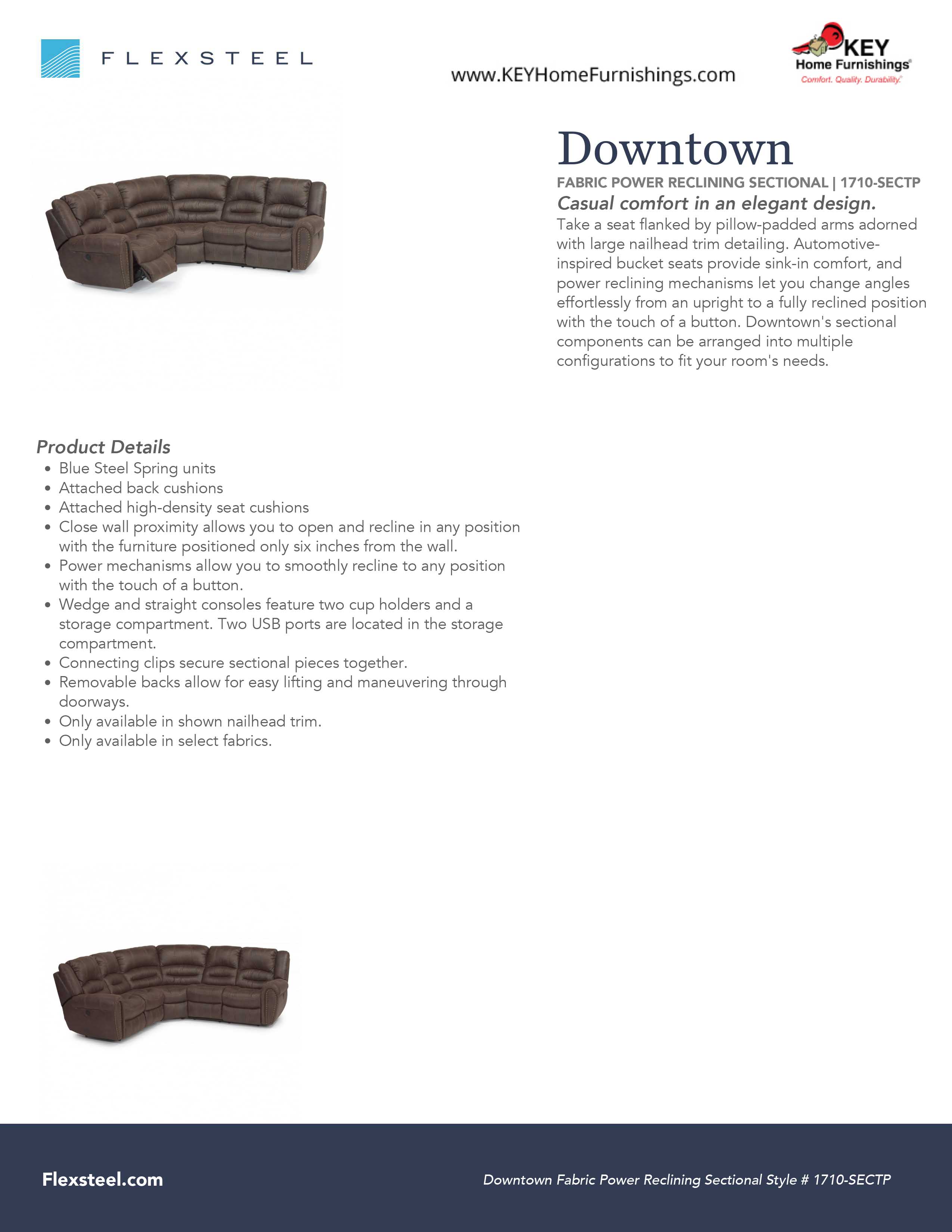 Flexsteel Furniture 1710-SECTP details and dimensions