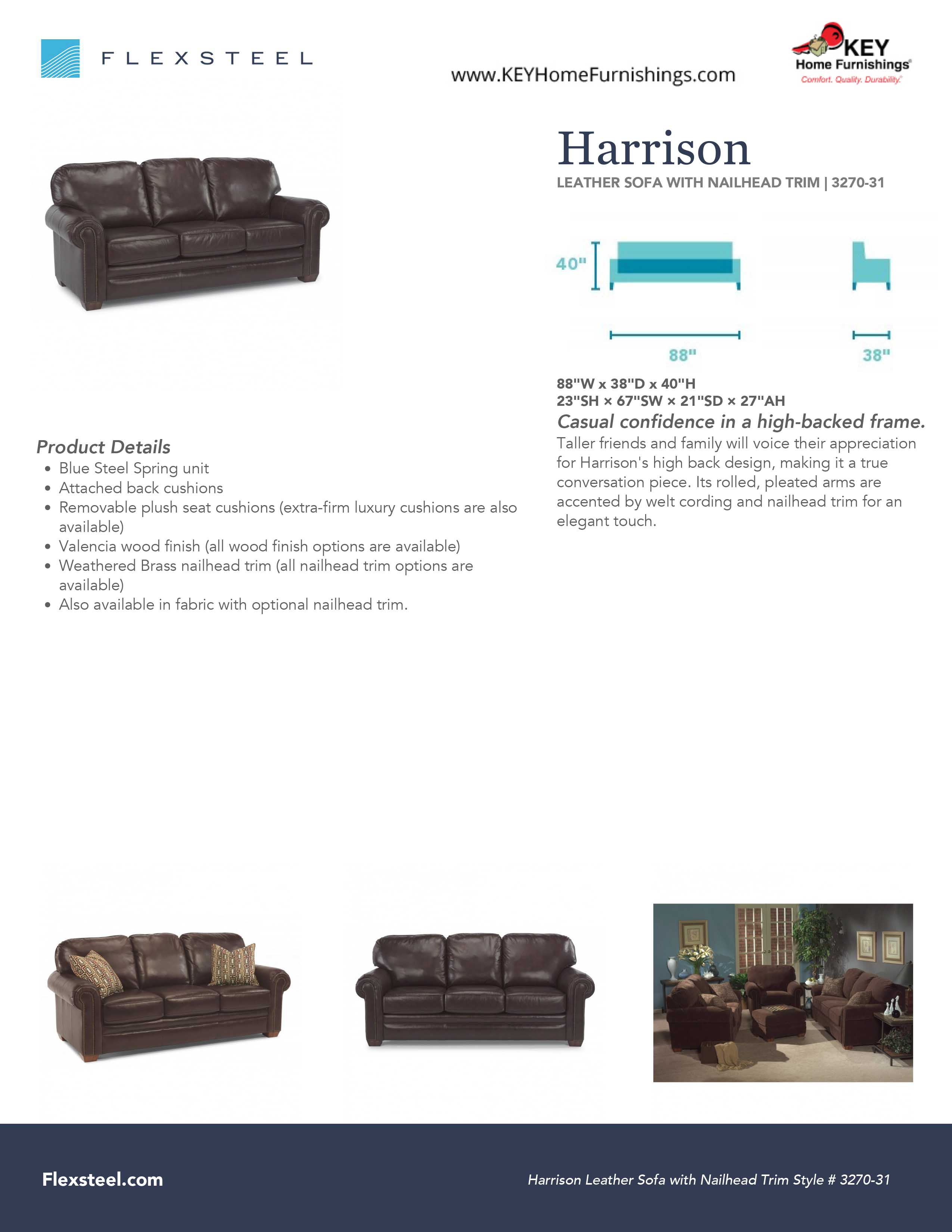 Flexsteel Furniture 3270-31 details and dimensions
