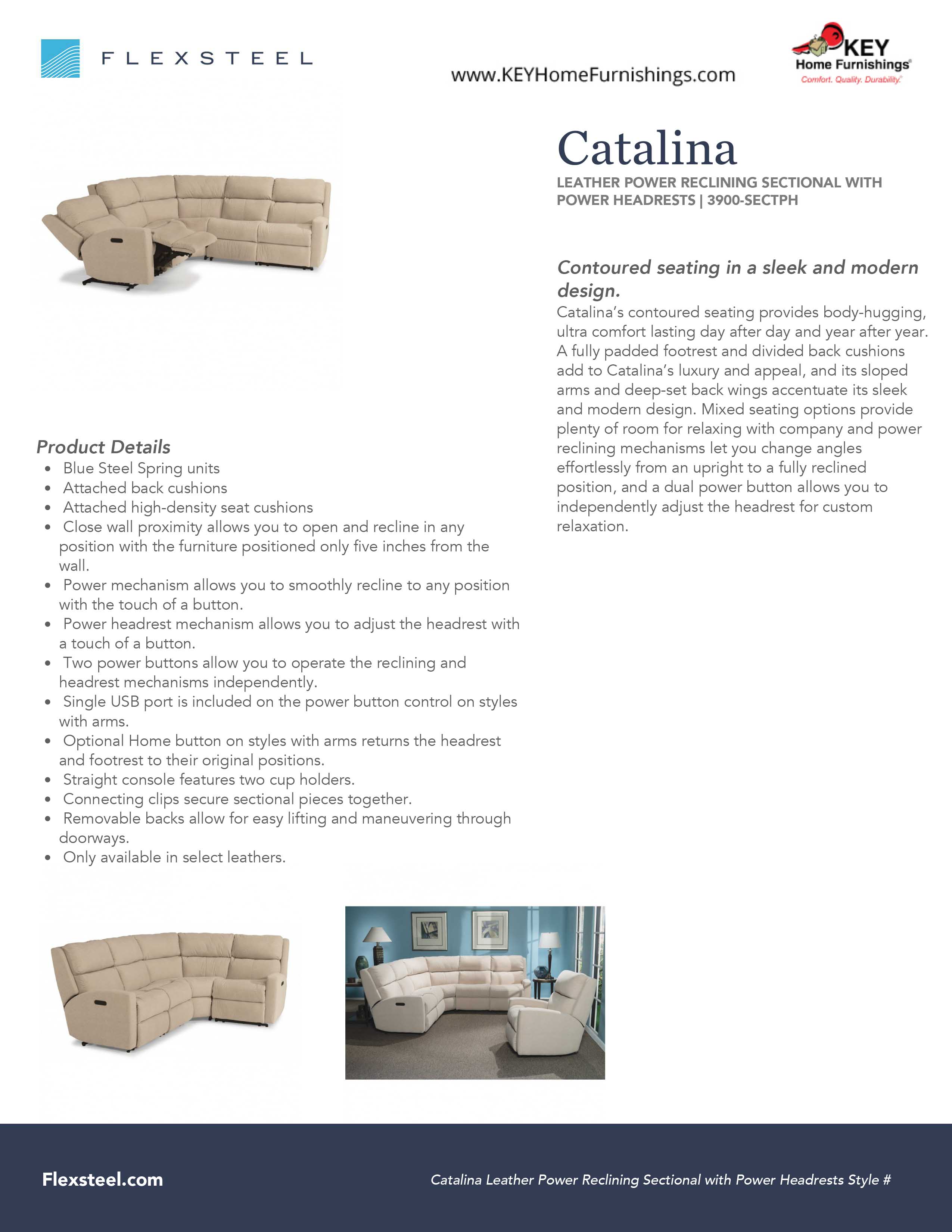 Flexsteel Furniture 3900-SECTPH details and dimensions