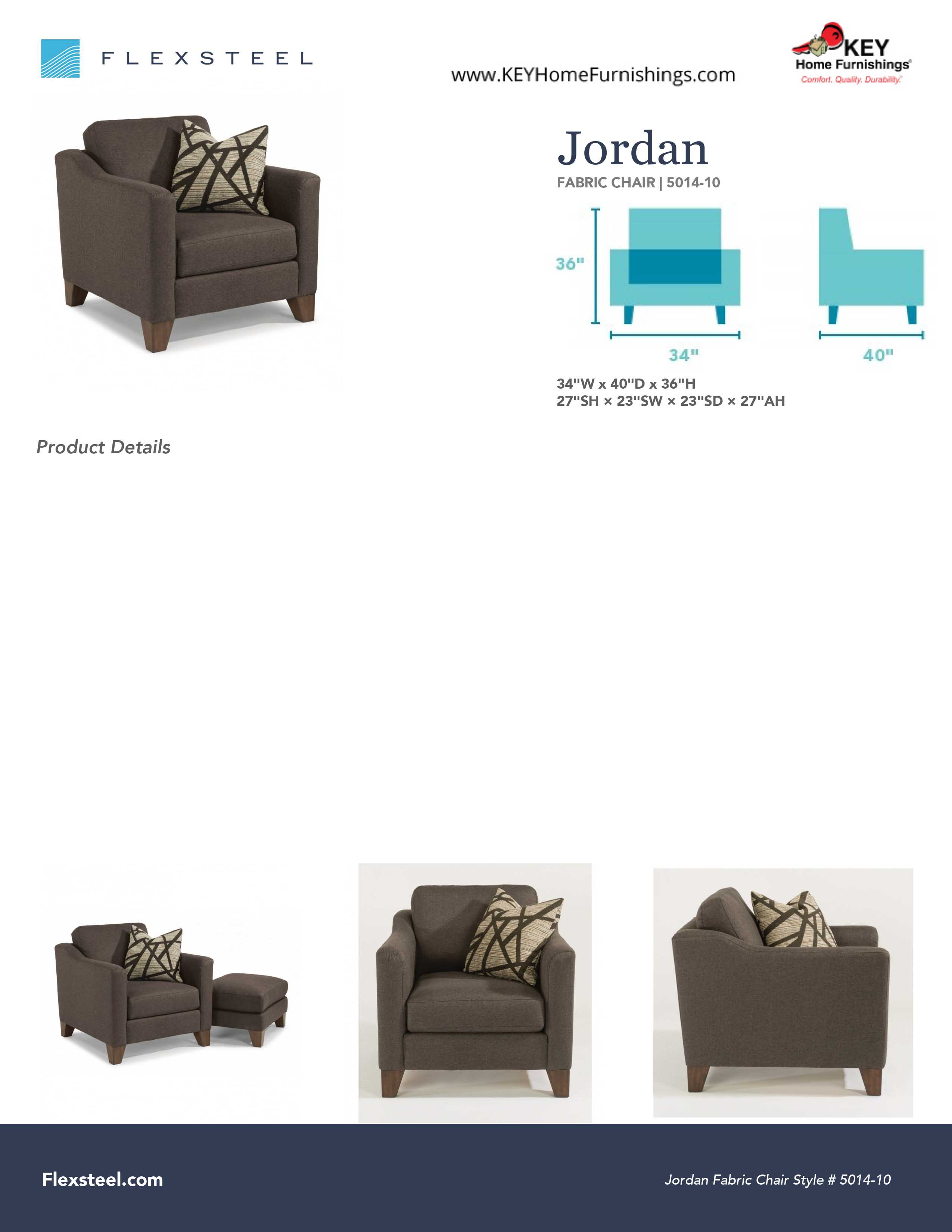 Flexsteel Furniture 5014-10 details and dimensions