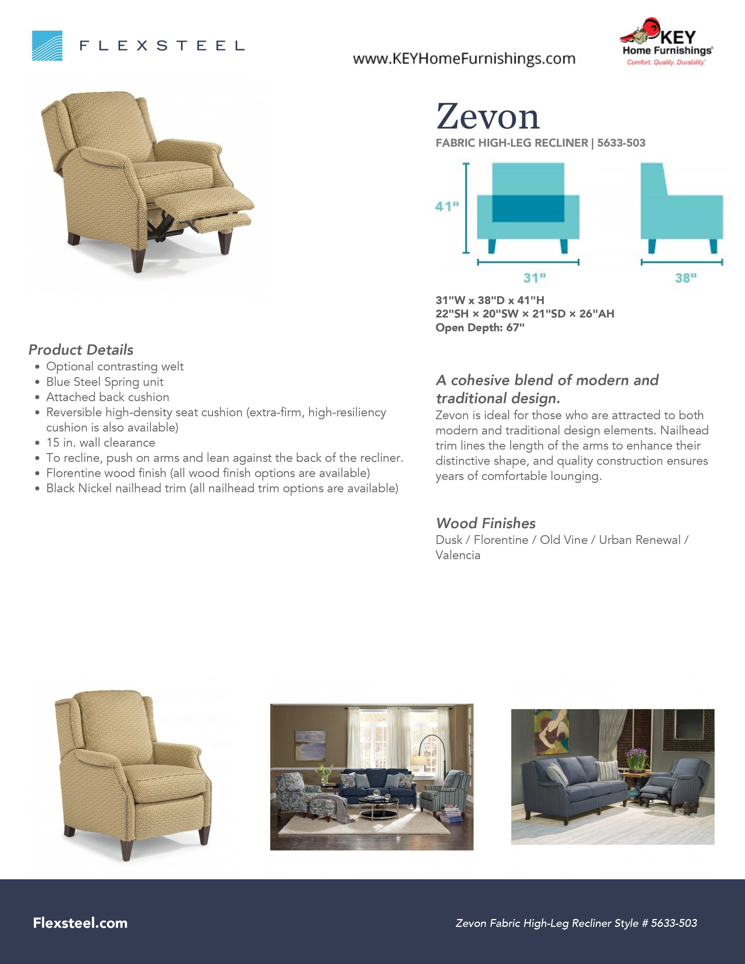 Flexsteel Furniture 5633-503 details and dimensions