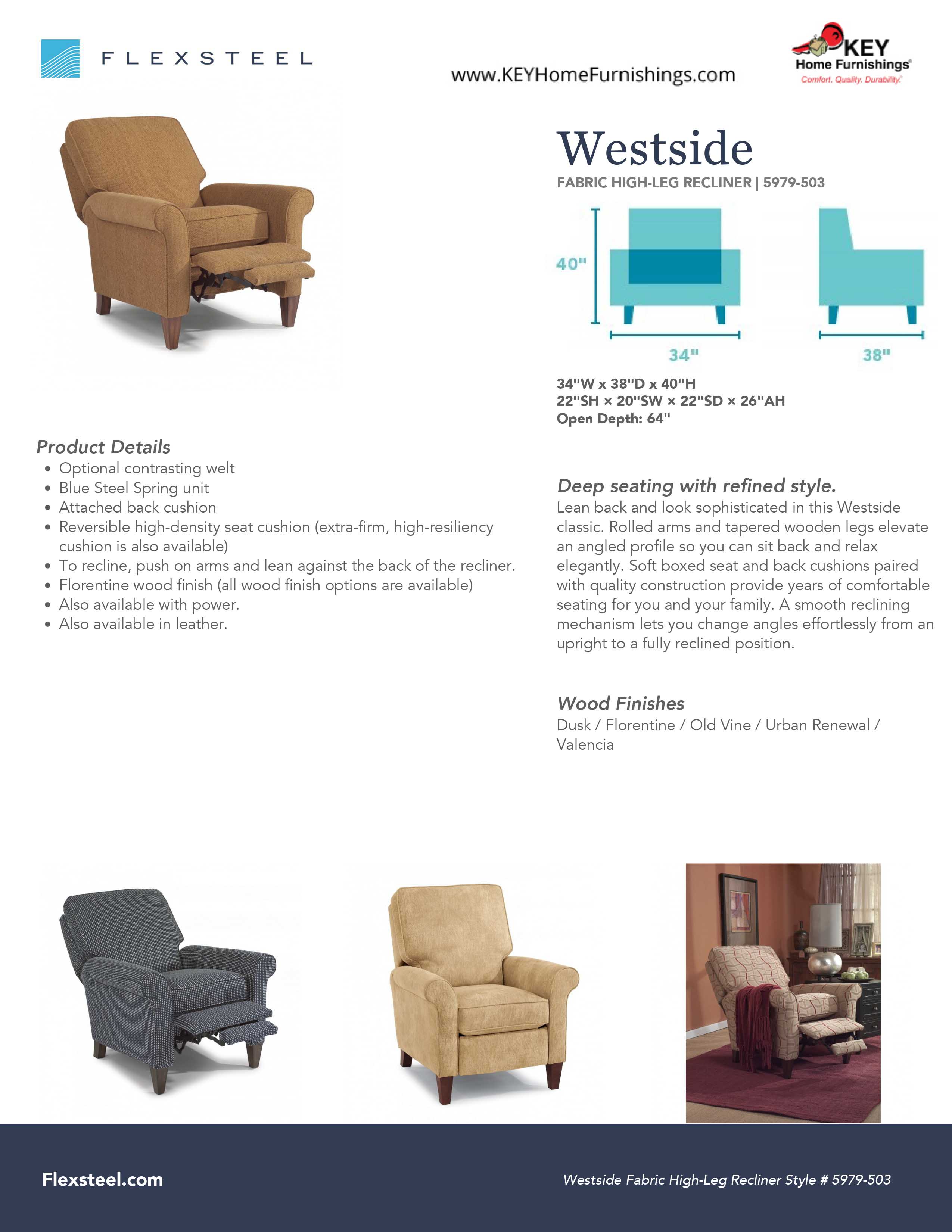 Flexsteel Furniture 5979-503 details and dimensions