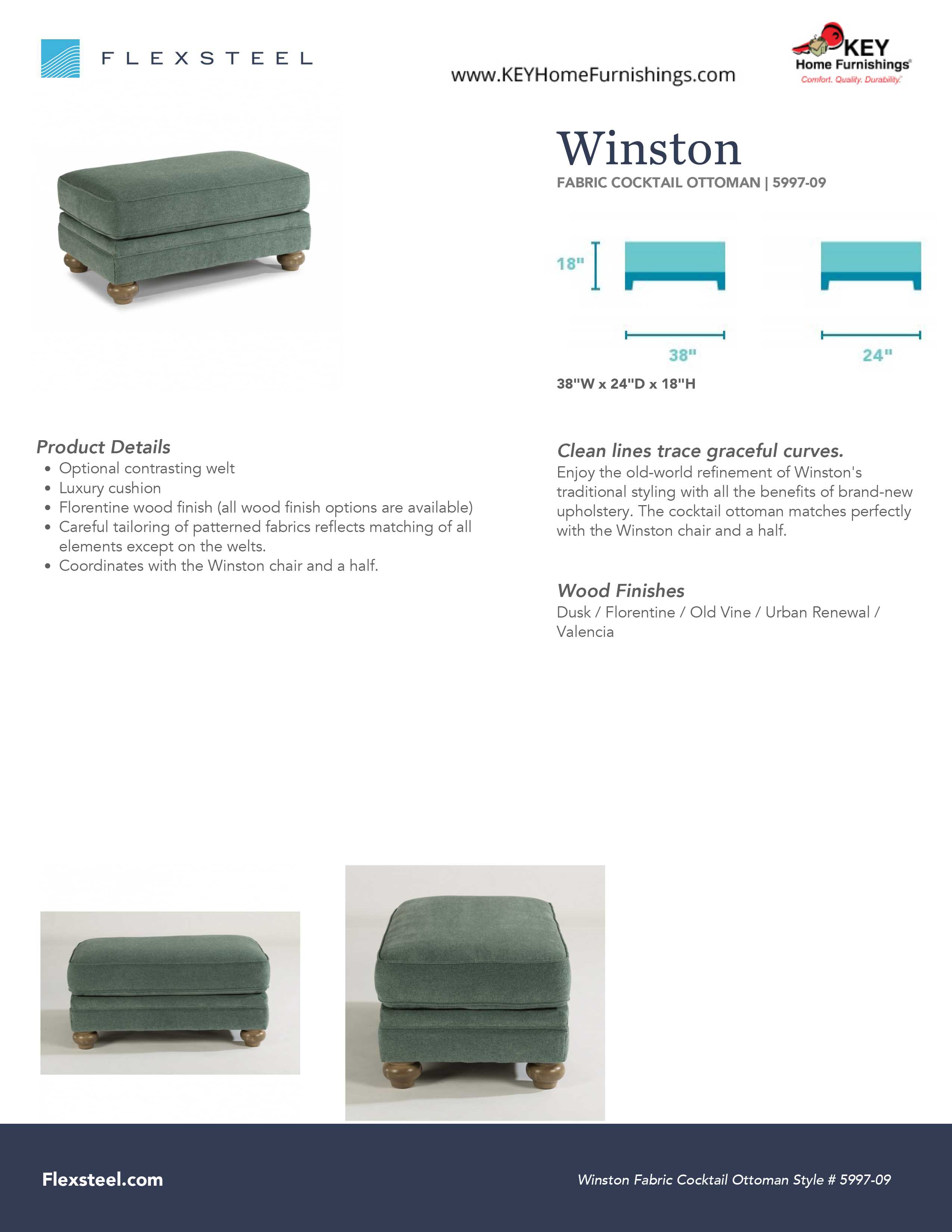 Flexsteel Furniture 5997-09 details and dimensions