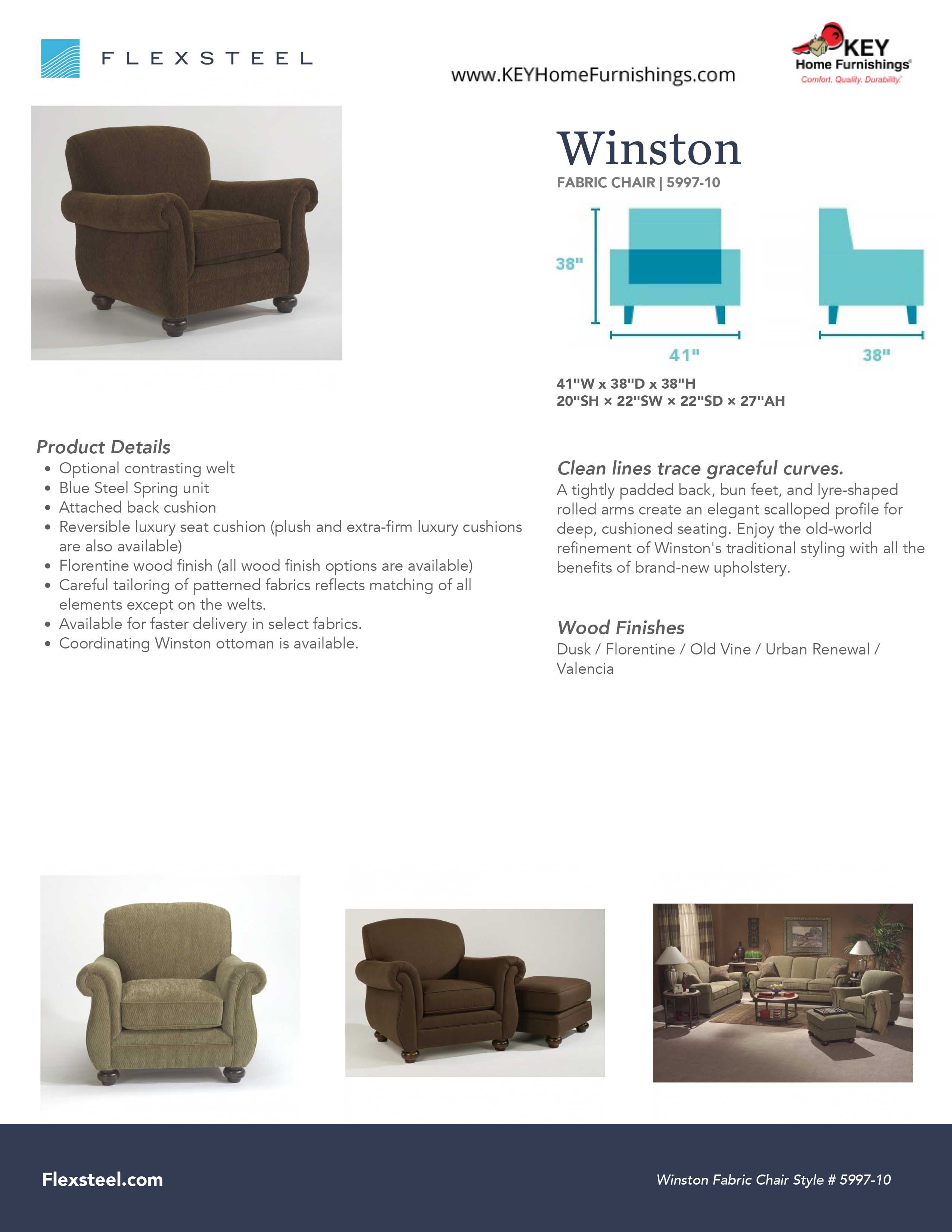 Flexsteel Furniture 5997-10 details and dimensions