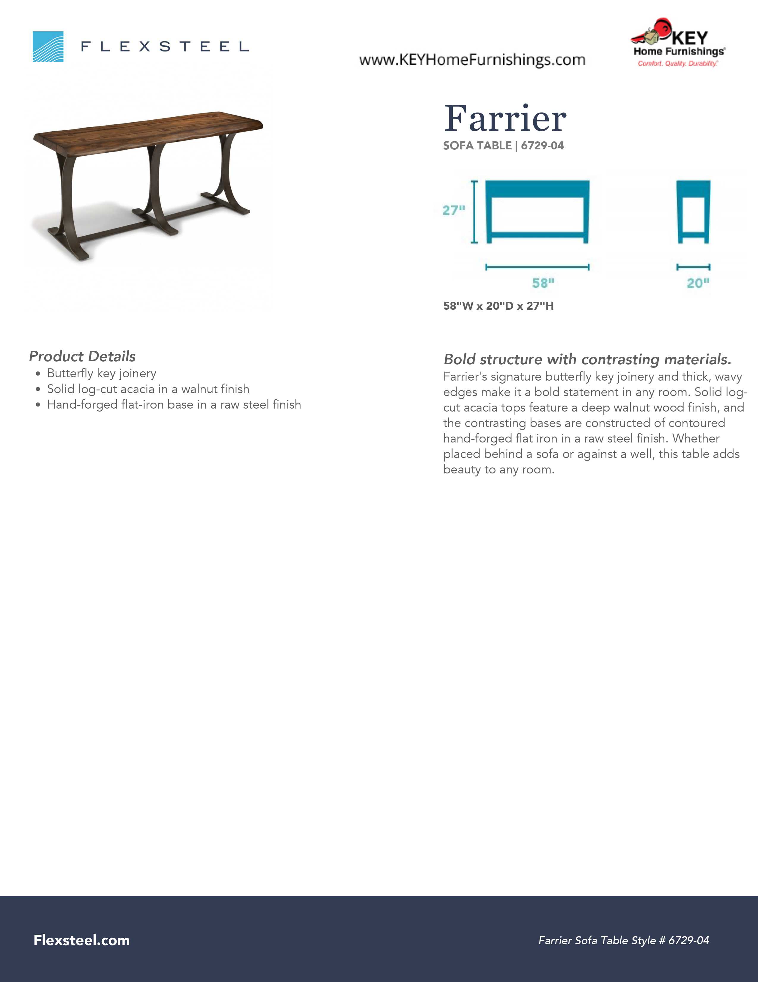 Flexsteel Furniture 6729-04 details and dimensions