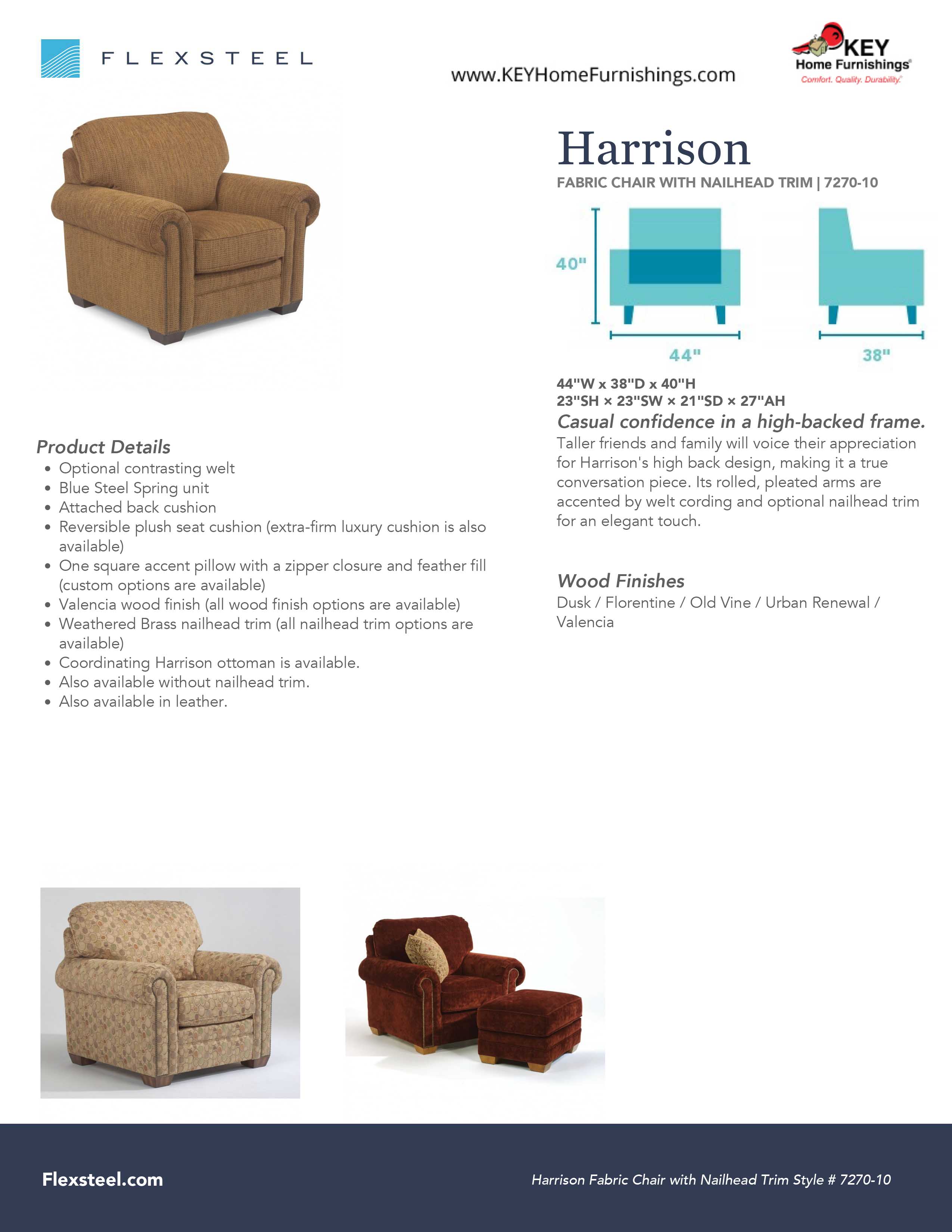 Flexsteel Furniture 7270-10 details and dimensions