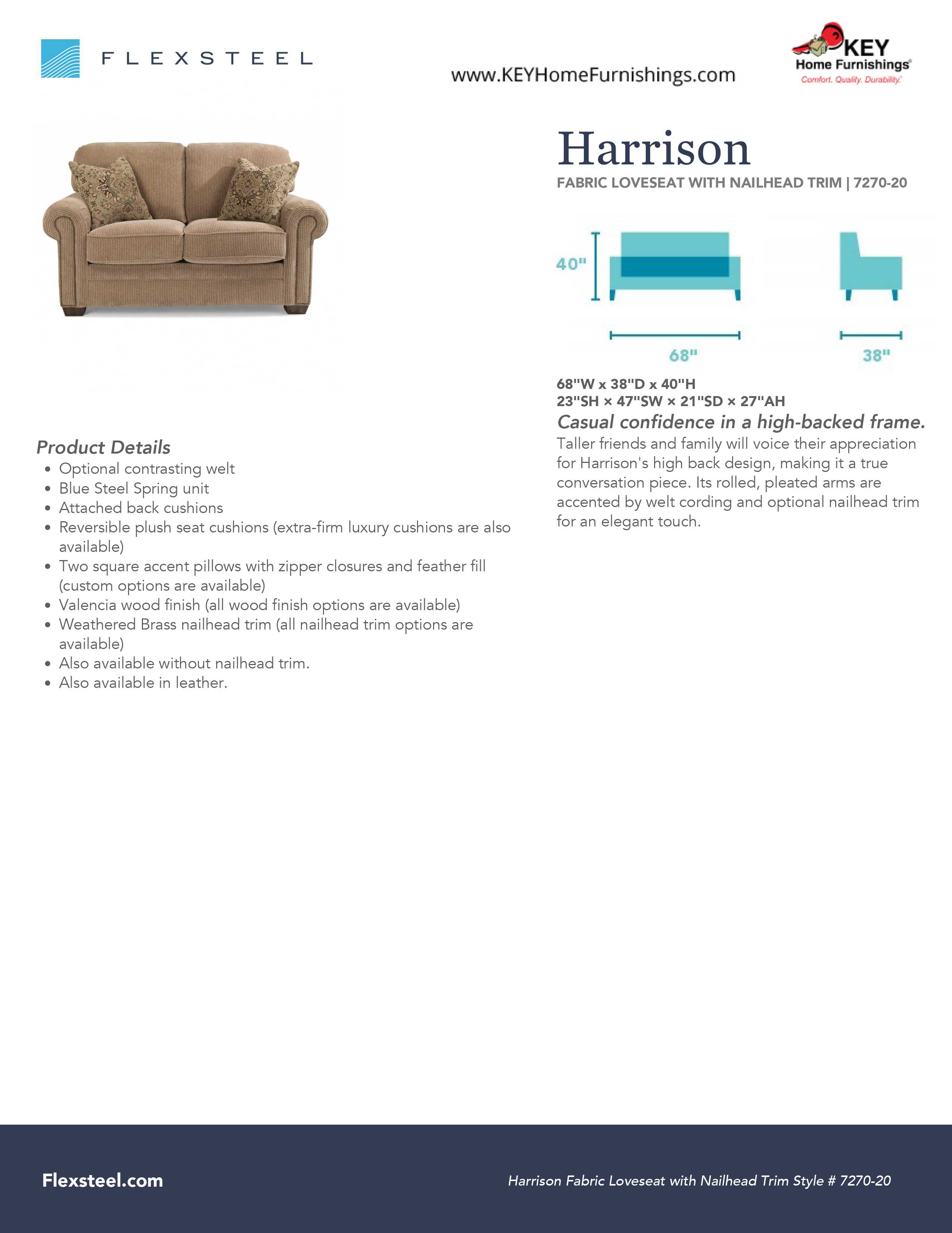 Flexsteel Furniture 7270-20 details and dimensions