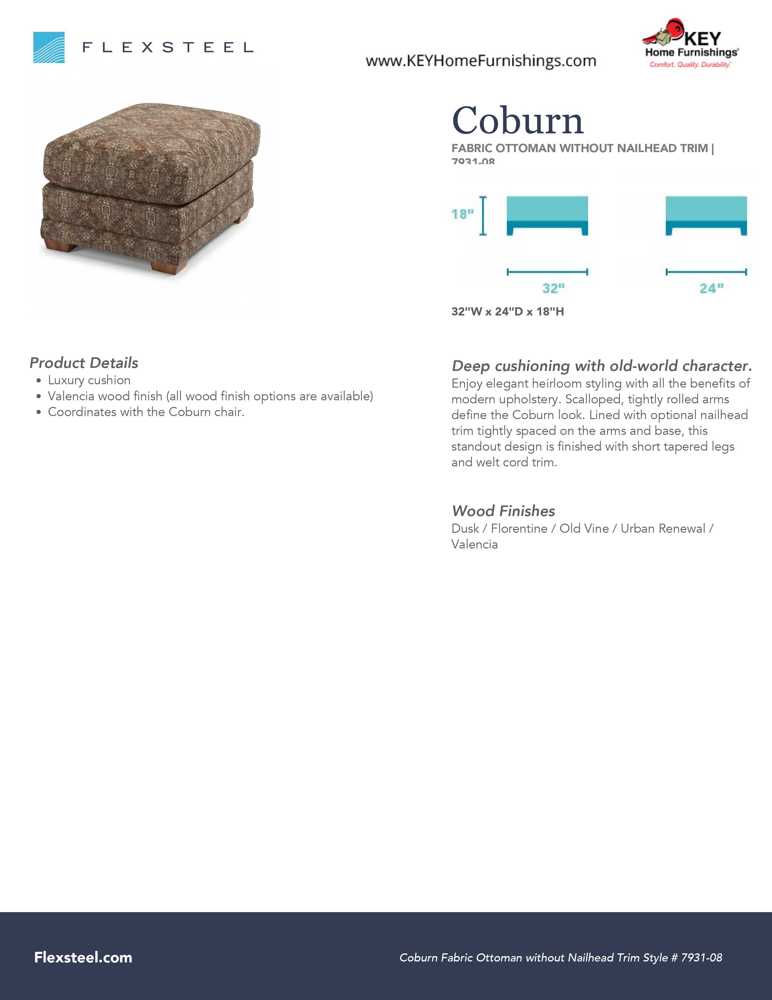 Flexsteel Furniture 7931-08 details and dimensions