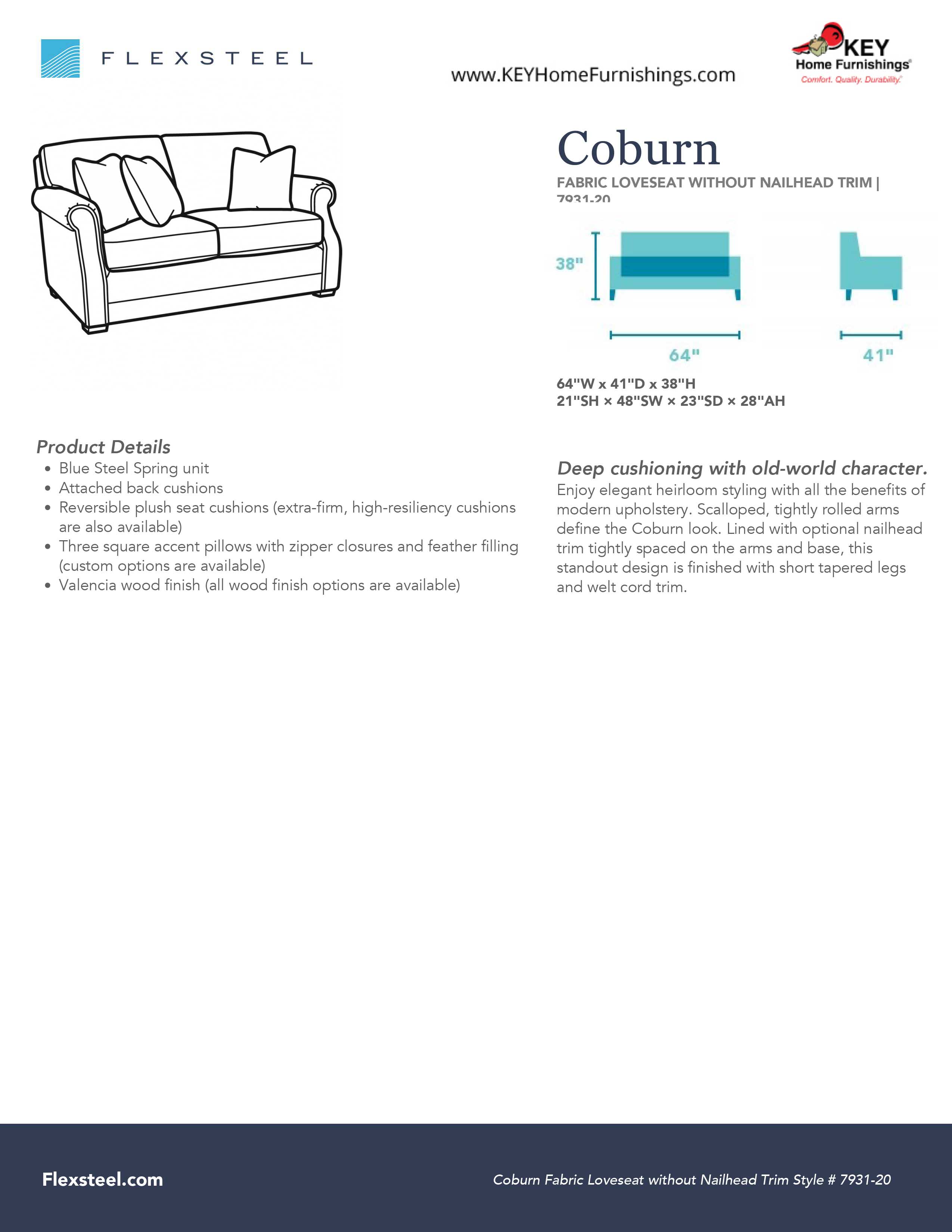 Flexsteel Furniture 7931-20 details and dimensions