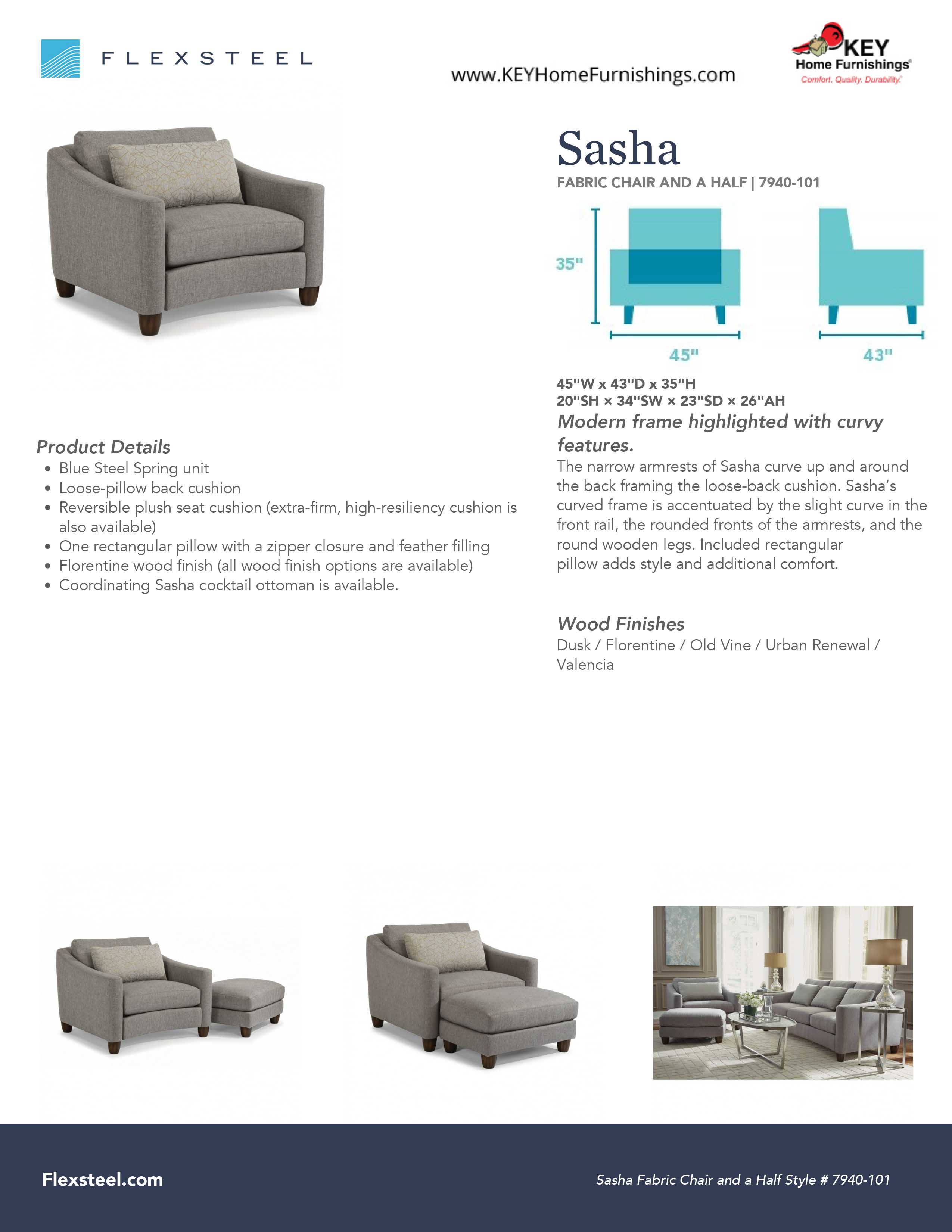 Flexsteel Furniture 7940-101 details and dimensions