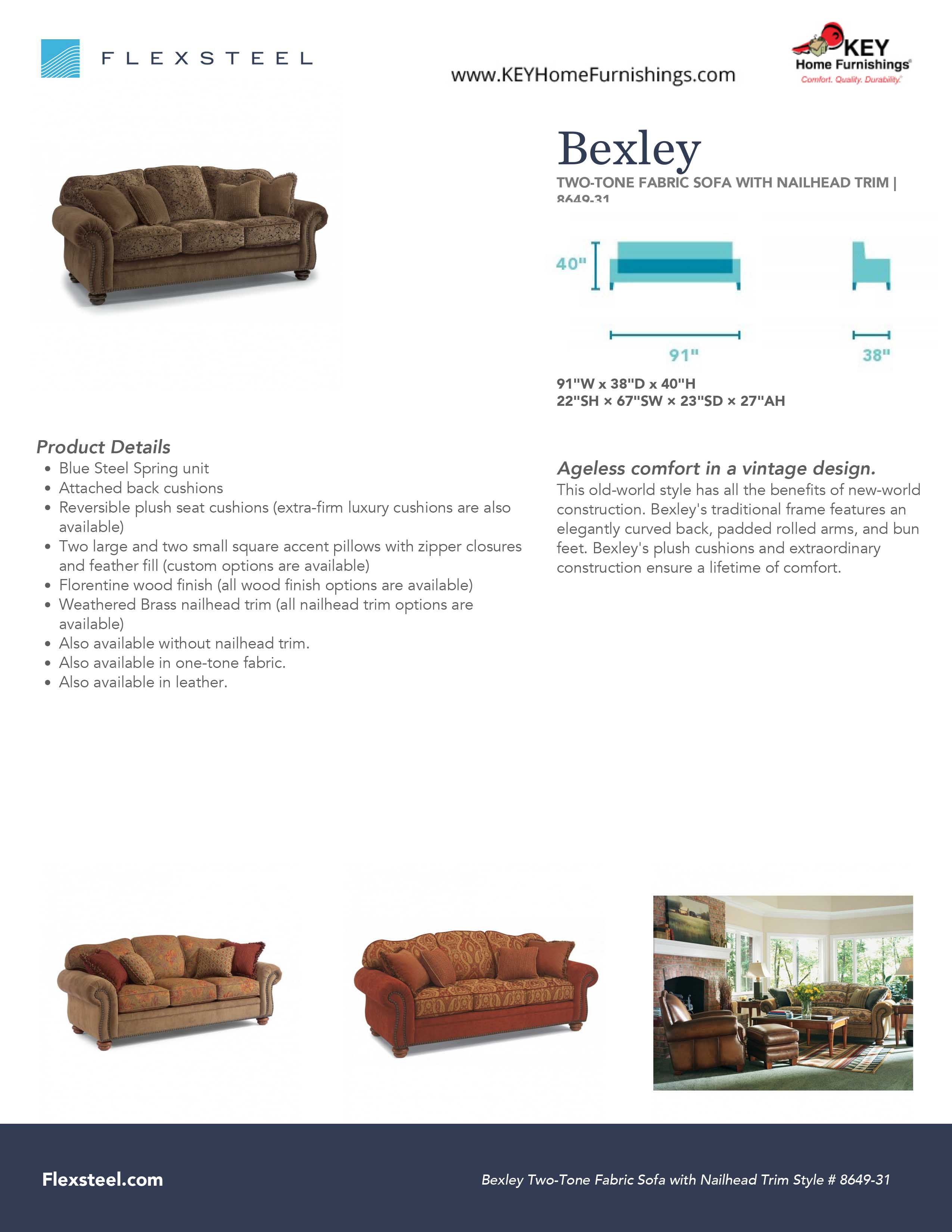 Flexsteel Furniture 8649-31 details and dimensions