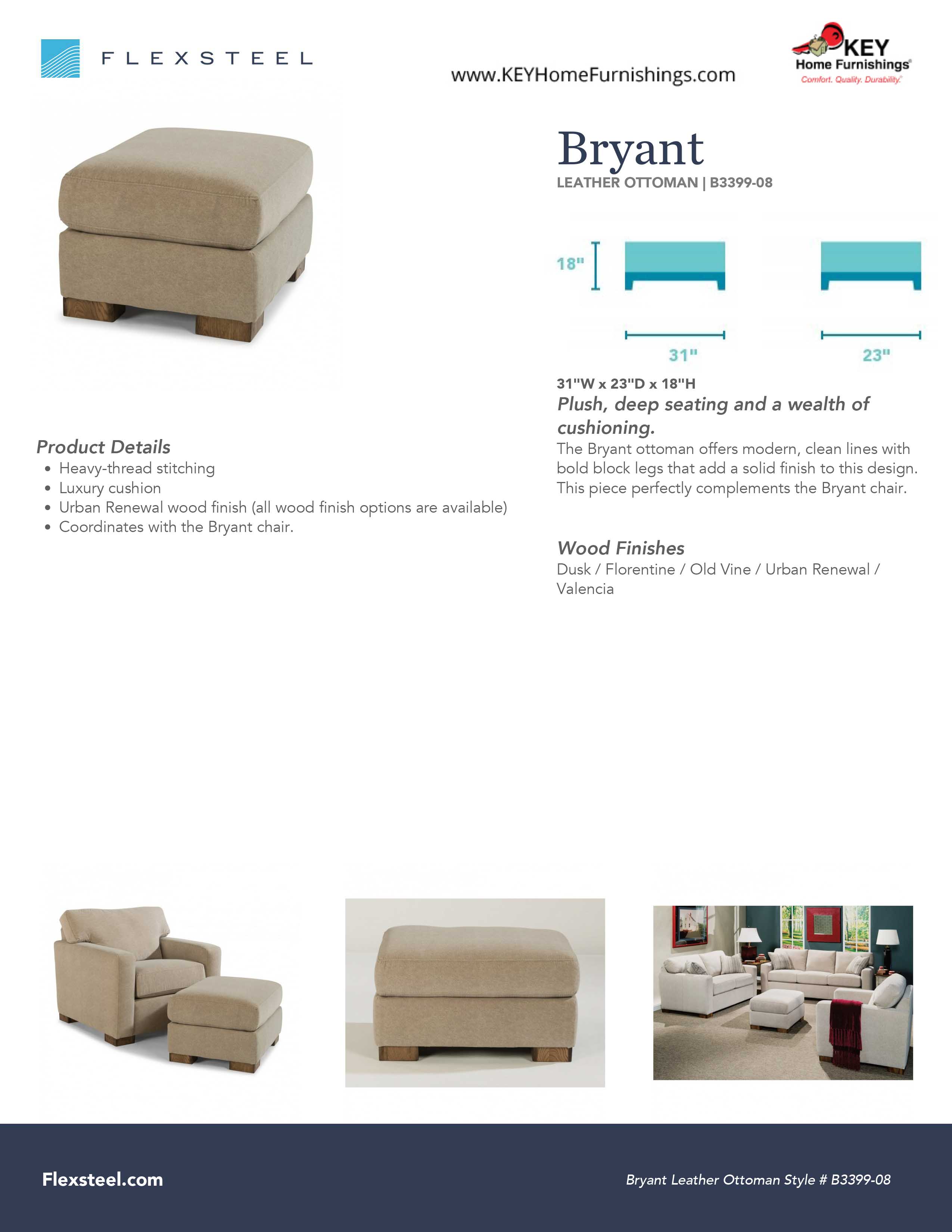 Flexsteel Furniture B3399-08 details and dimensions