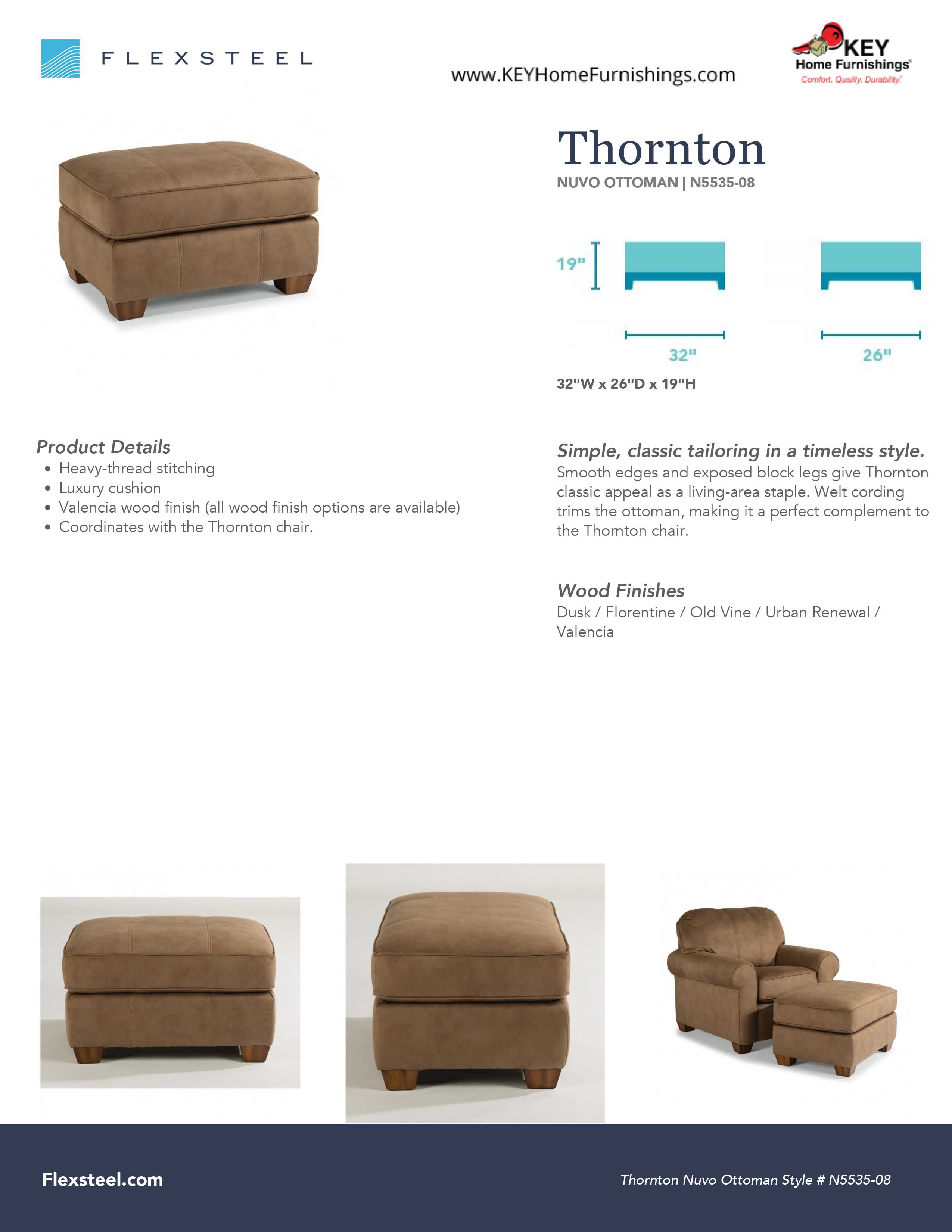 Flexsteel Furniture N5535-08 details and dimensions
