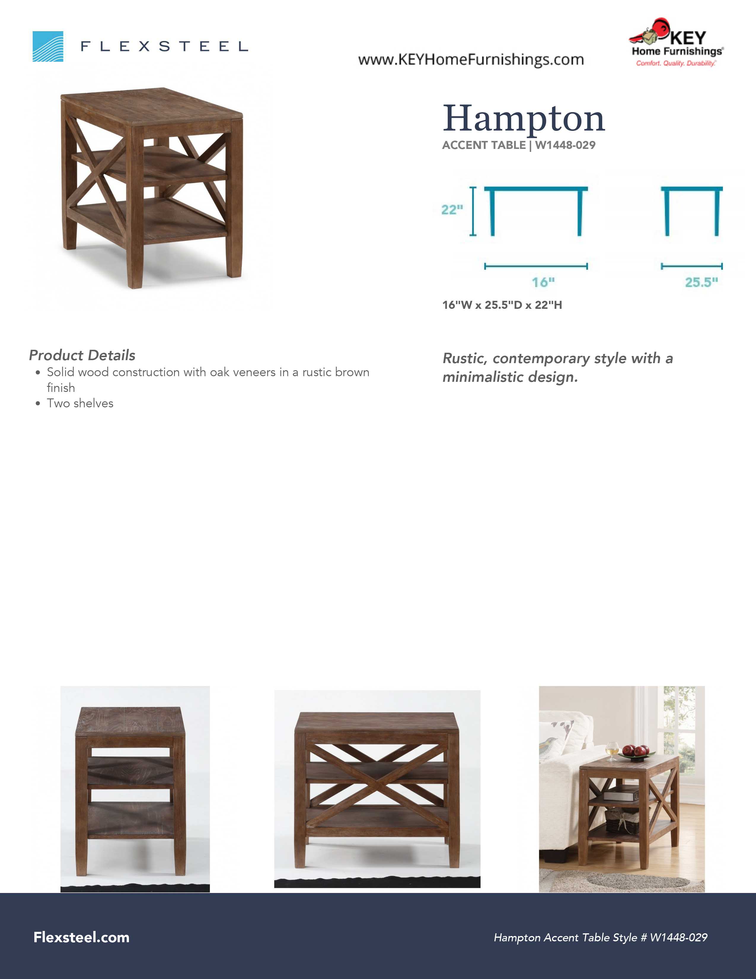 Flexsteel Furniture W1448-029 details and dimensions