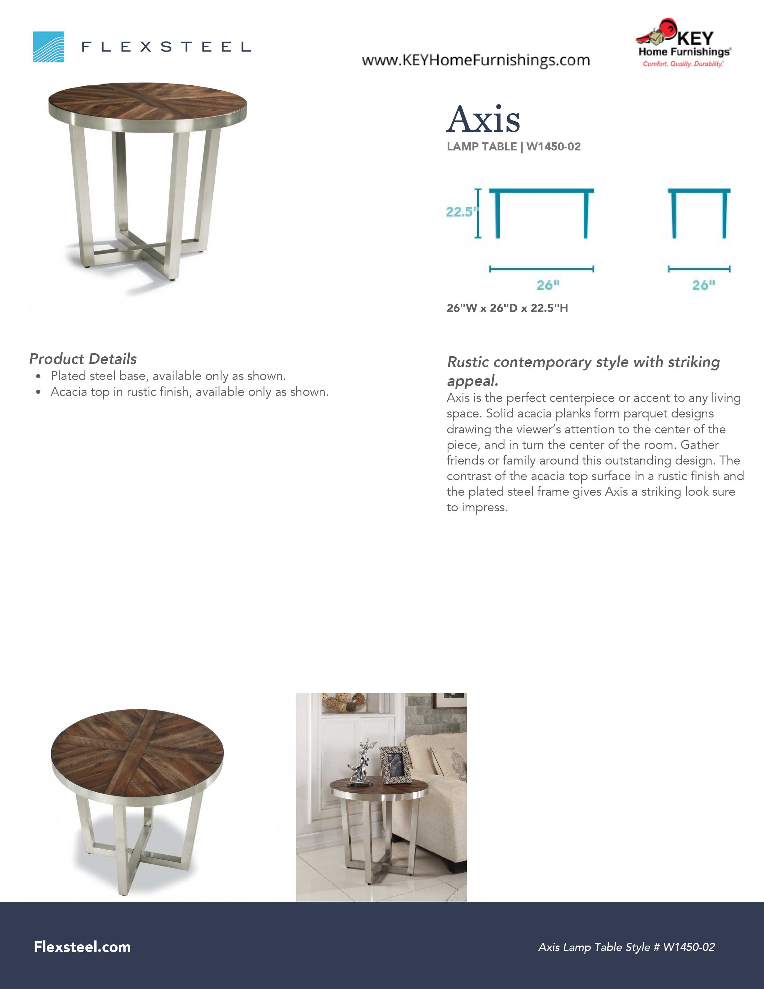 Flexsteel Furniture W1450-02 details and dimensions