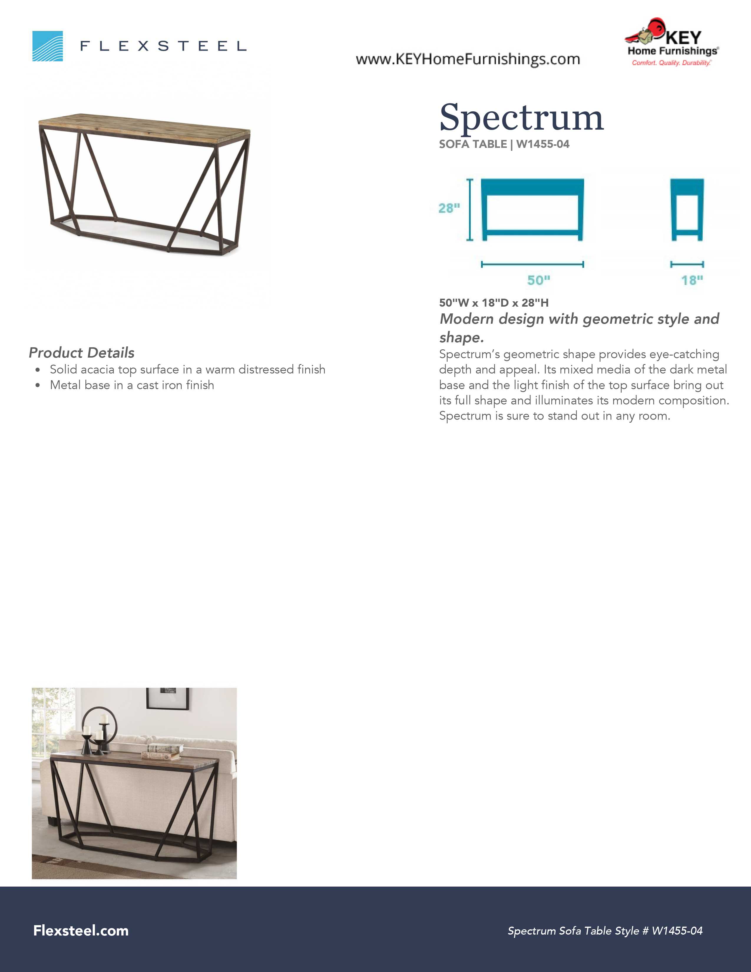 Flexsteel Furniture W1455-04 details and dimensions