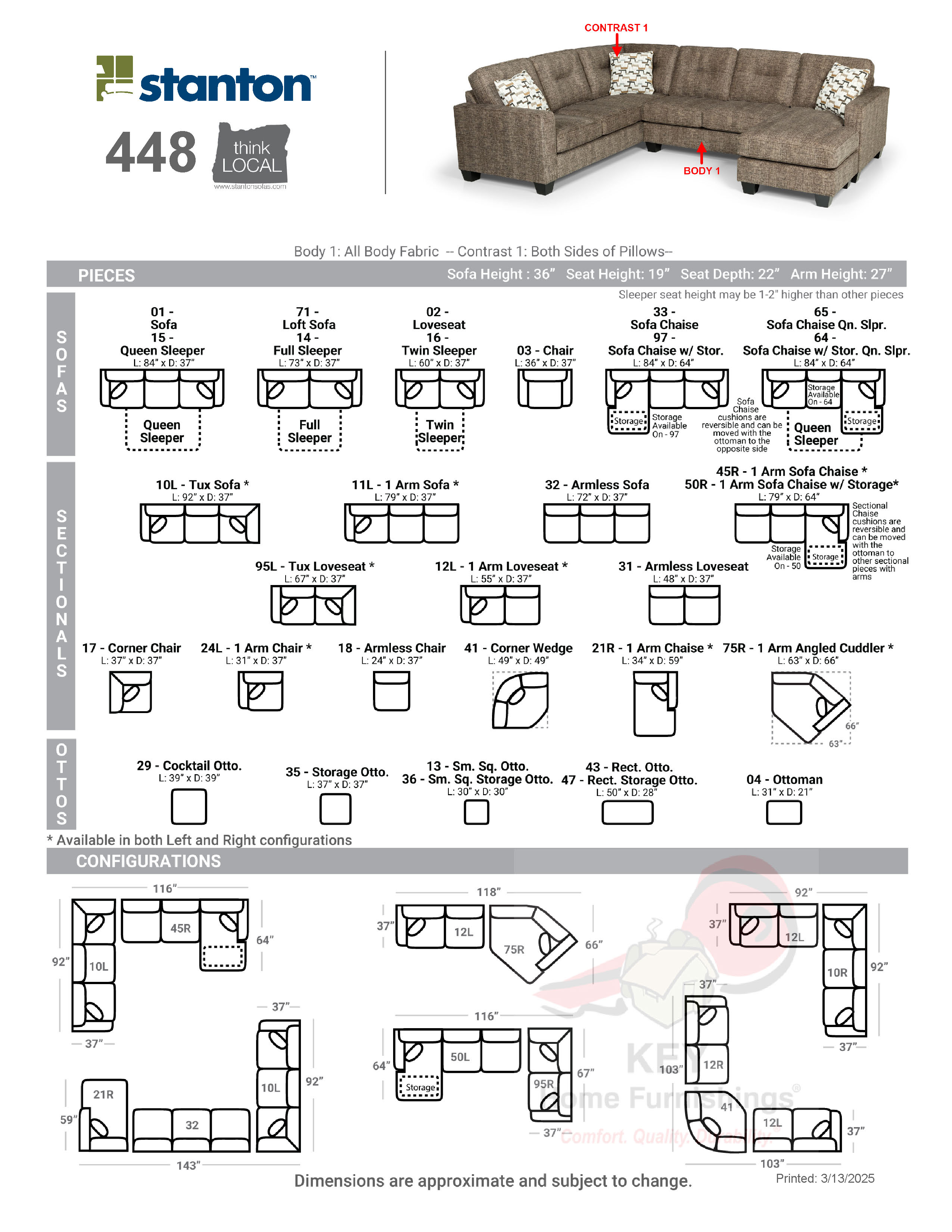 Sofa  configuration shown in Zenith Eclipse Viggo Hydrangea